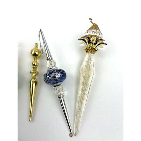 Lot Of 10 Icicle Ornaments Colorful Resin Christmas Sparkle Mixed Colorful - Picture 6 of 14